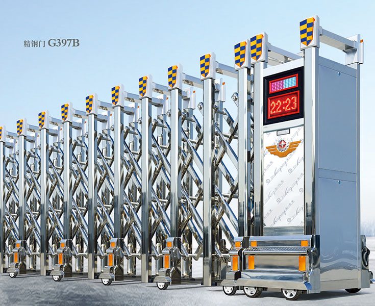 精鋼門G397B不銹鋼伸縮門