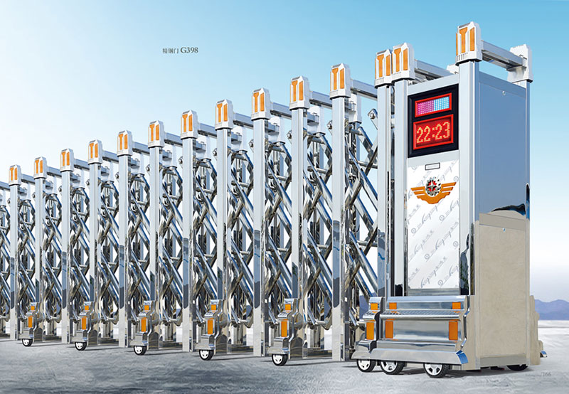 精鋼門G398B不銹鋼伸縮門