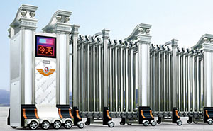 不銹鋼伸縮門 - 精鋼門G301B（雙立柱）不銹鋼伸縮門