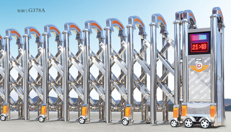 精鋼門G378A不銹鋼伸縮門