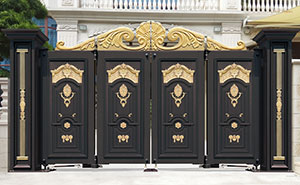 電動(dòng)折疊門 - 智能懸折門938-FA（深咖+花件描金）