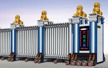 電動伸縮門 - 聚福門008(雙排)伸縮門