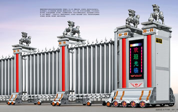 電動(dòng)伸縮門 - 聚福門002(雙排)伸縮門