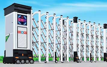 鋁合金伸縮門(mén) - 鋁合金電動(dòng)伸縮門(mén)銀色LD-182