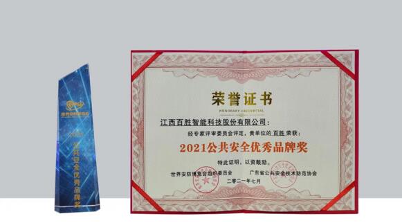2021公共安全優(yōu)秀品牌獎