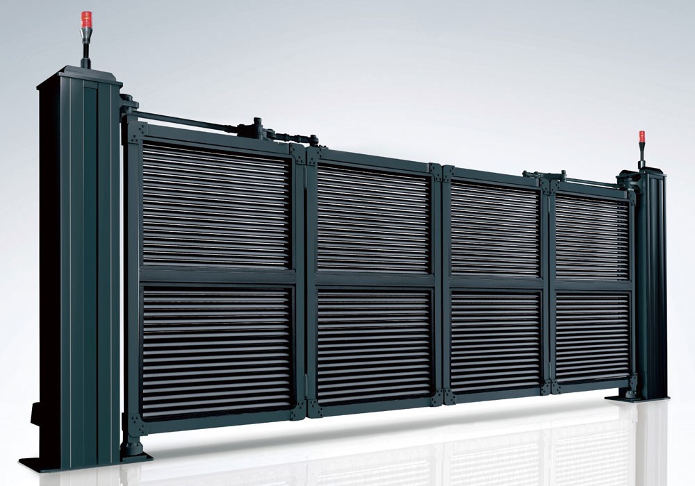 南北德信懸浮折疊門成功安裝在深圳觀瀾版畫村大門口展示