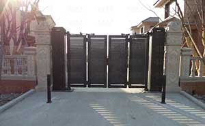 天津?yàn)I海湖智能安全伸縮平移門工程案例