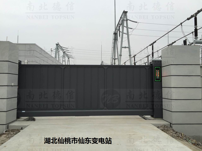 湖北仙桃市仙東變電站808LP智能安全伸縮平移門(mén)工程案例 - 中出網(wǎng)-智能出入口與停車(chē)充電門(mén)戶