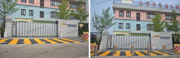 樂點幼兒園項目升降柱下降和上升狀態(tài)