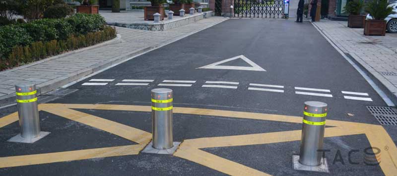 杭州南屏服務(wù)中心升降柱案例 - 中出網(wǎng)-智能出入口與停車充電門戶