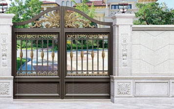 庭院別墅大門 - 楓情-18337A（名流深咖+藝術金黃）