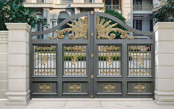庭院別墅大門 - 楓情-18332（深空灰+藝術金黃）
