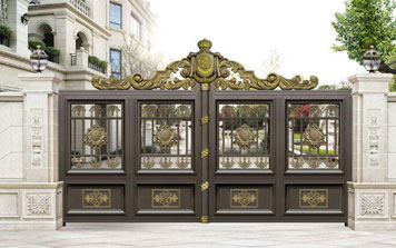 庭院別墅大門 - 皇族-HZ-18120（名流銀咖+藝術(shù)金黃）