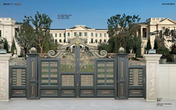 庭院別墅大門 - 皇冠-HG-17101（深空灰+藝術(shù)金黃+局部99金）