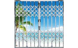 不銹鋼拉閘門 - 加強直欖花型拉閘門