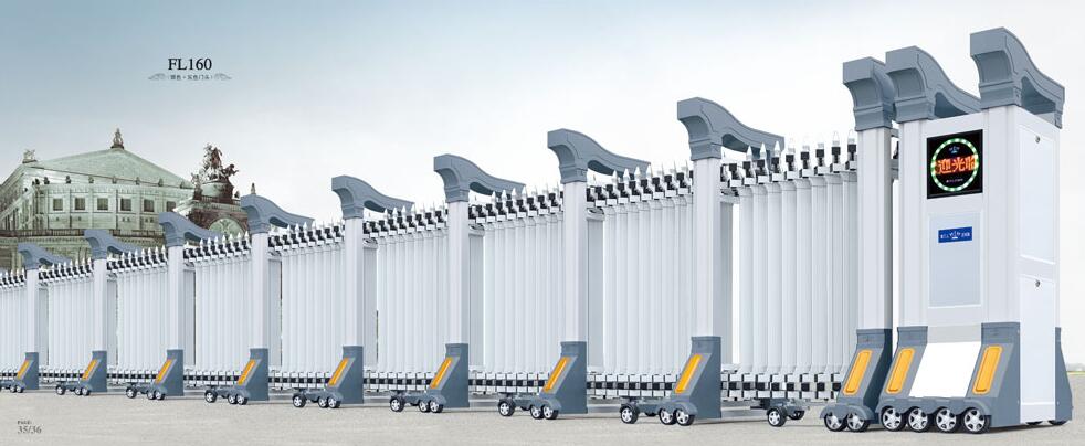 淄博出安智能為淄博信發(fā)化工有限公司大門(mén)口添加伸縮門(mén) 