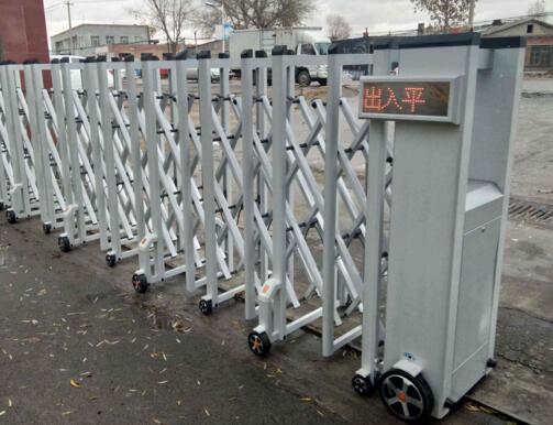 嘉興出安智能伸縮門安裝在嘉興市總工會職工學(xué)校