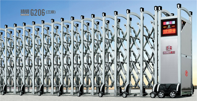 精鋼G206(三排)不銹鋼伸縮門