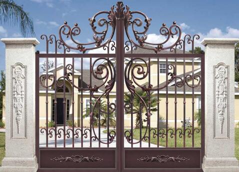 德州惠寧?清華園別墅鋁藝大門(mén)支持單位德州出安智能 
