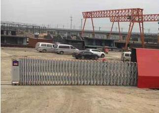 湖州出安智能伸縮門安裝在贊成隱廬大門口