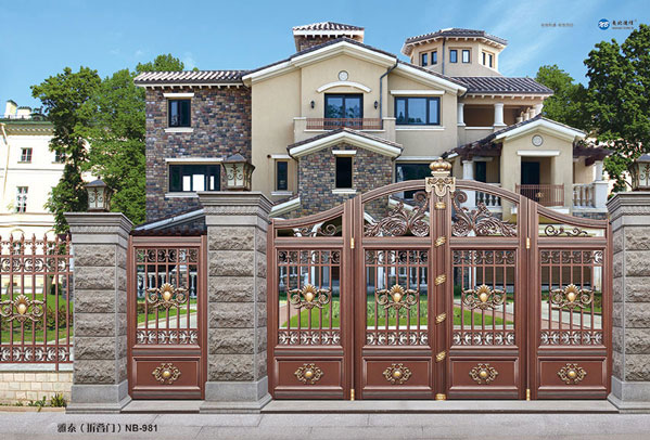 鶴壁出安智能鋁藝大門(mén)安裝在鶴壁淇水佳園