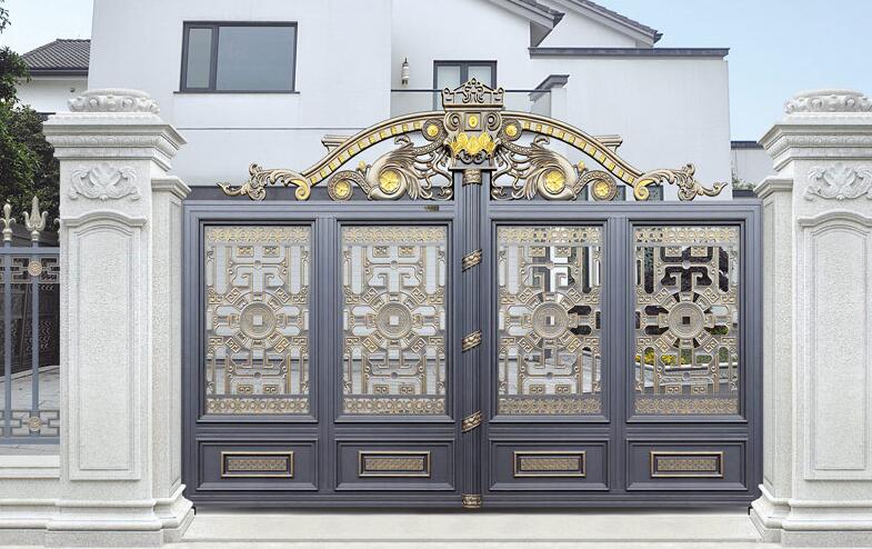 忻州藍(lán)海商務(wù)酒店選擇了忻州出安智能鋁藝大門