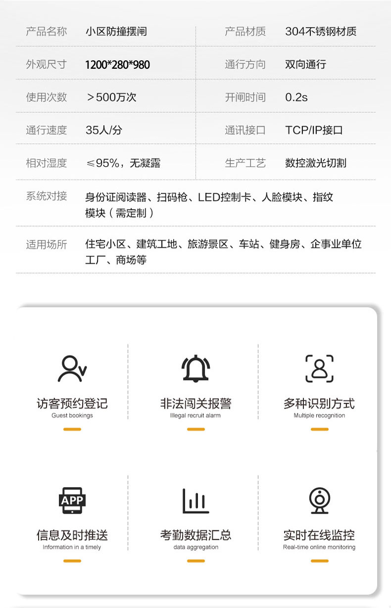 青島工地實(shí)名制全高轉(zhuǎn)閘膠南擺閘即墨人員通道城陽小區(qū)門禁安裝