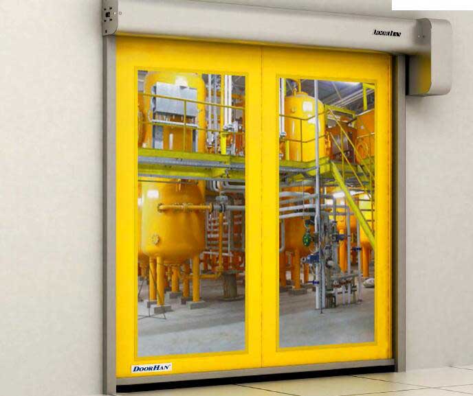 防撞自動復(fù)位快速卷簾門