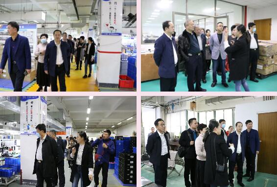 領(lǐng)導(dǎo)們一行在陳董、劉總等公司領(lǐng)導(dǎo)的陪同下，先后參觀了立林生產(chǎn)車間和實驗室