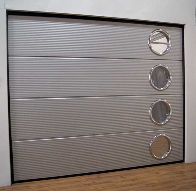 銀灰色水波浪紋樣式車庫(kù)門