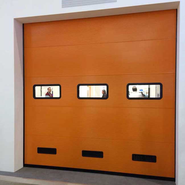 橘色水波浪紋工業(yè)滑升門