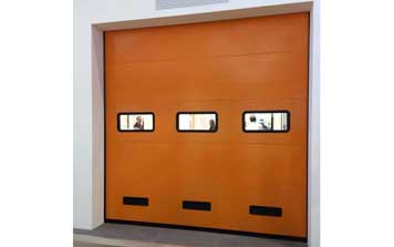 橘色水波浪紋工業(yè)滑升門