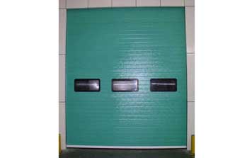 綠色條形工業(yè)滑升門