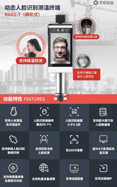動(dòng)態(tài)人臉識(shí)別測溫終端