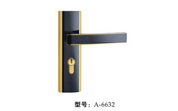 A單舌小插芯門鎖-6632-槍間金